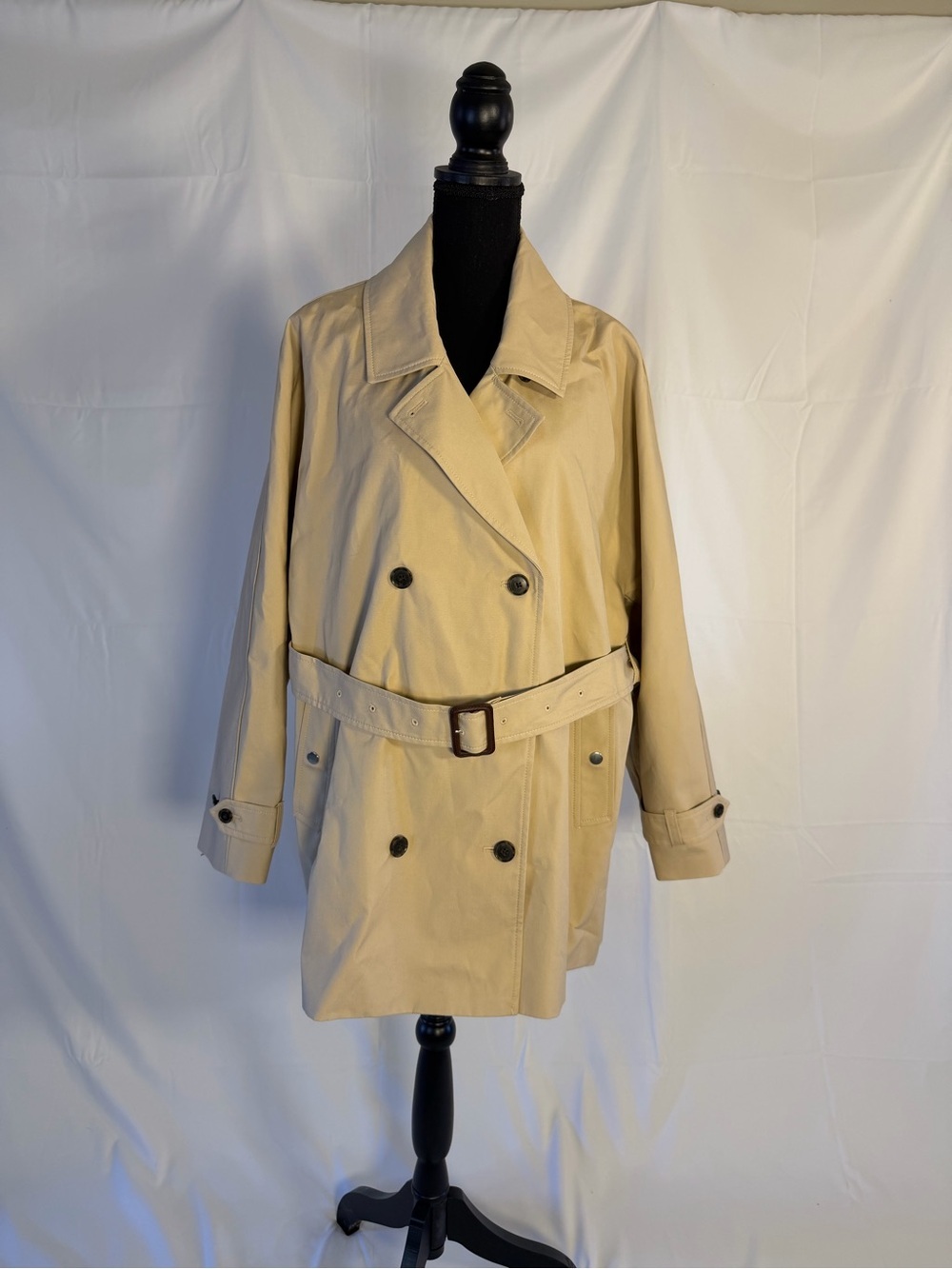 NEW J Crew Short Trench Coat, size XXL. - Picture 2 of 8